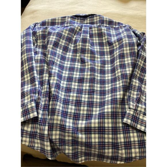 Roundtree  Yorke Men Blue Plaid Long XL - Picture 7 of 8